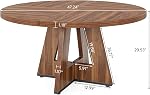 Tribesigns Round Dining Table - 47 Inch, Brown, Farmhouse Style, 4 Person Seating Capacity