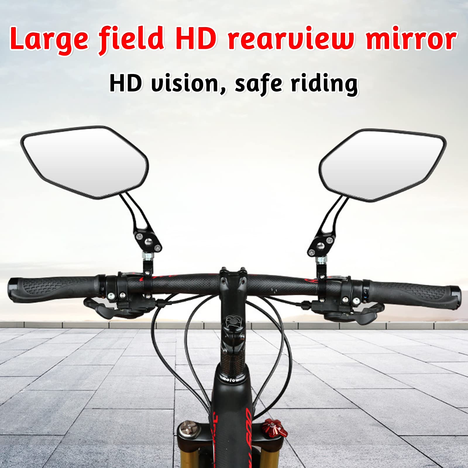Specchietti Bici 360° Regolabili - Retrovisori Grandangolari Per Manubrio 20-30mm, 2 Pezzi - Foto 2