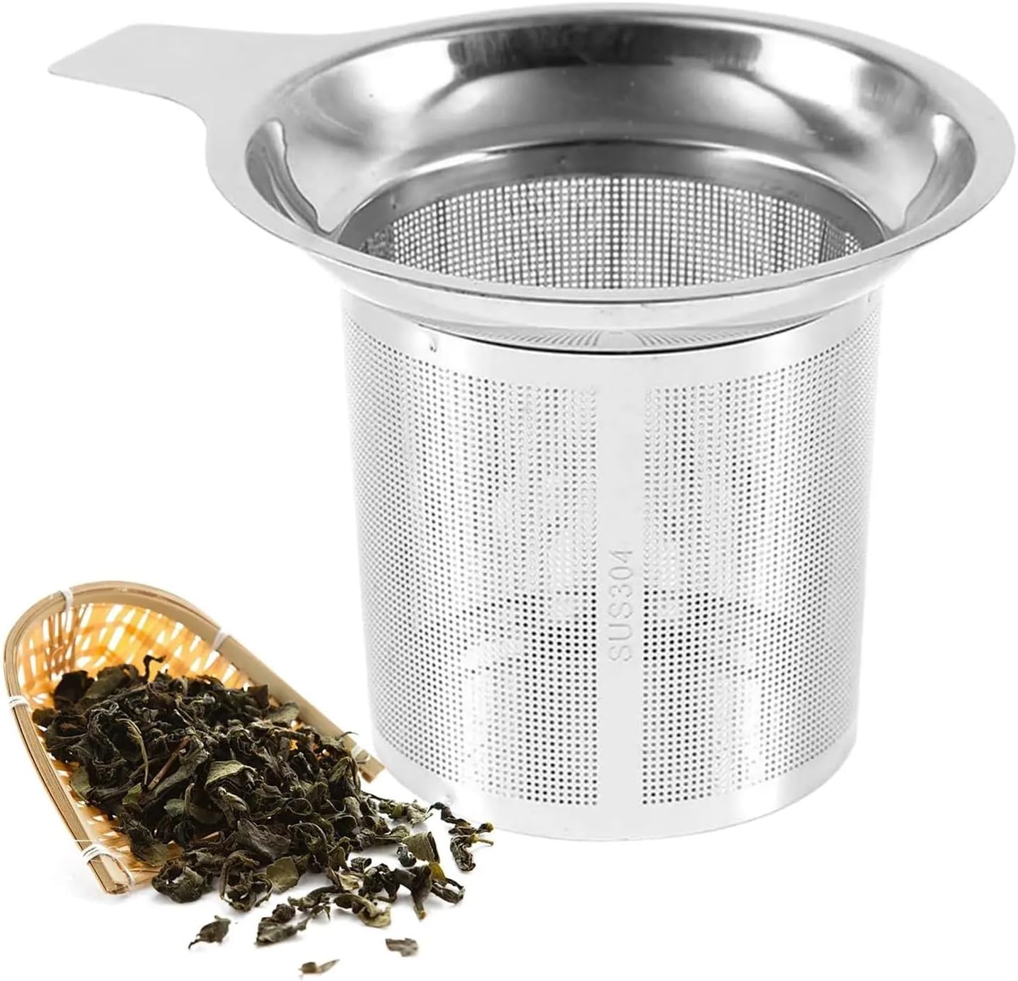 Tea Strainer Stainless Steel Tea Filter Baskets Mesh Cup Strainer Funnel Handle Reusable Infuser Accessories for Loose Leaf Tea
