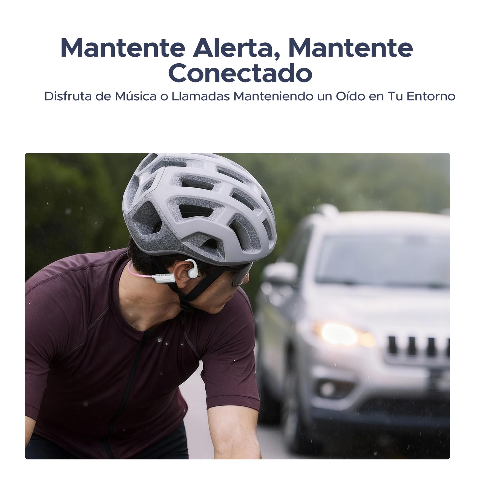 Bone Beat Run Auriculares Conduccion Osea, Auriculares Deportivos Inalámbricos IP66 Impermeables Sin Tapones, 10h Autonomía Carga Rápida Oído Abierto para Running Ciclismo Gimnasio - Azul