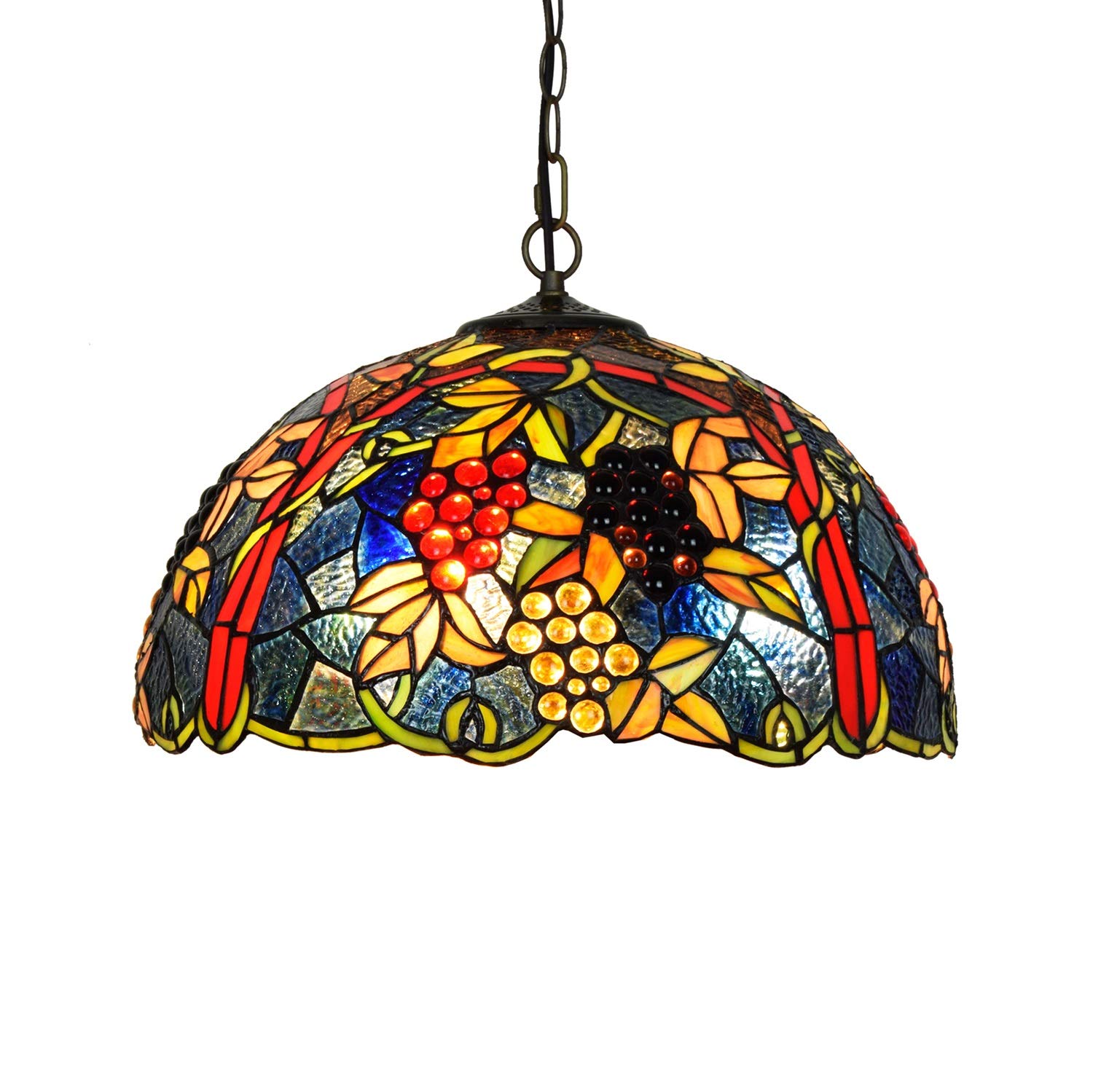 Lustre en verre teinté design vintage 43 cm suspension rétro bar