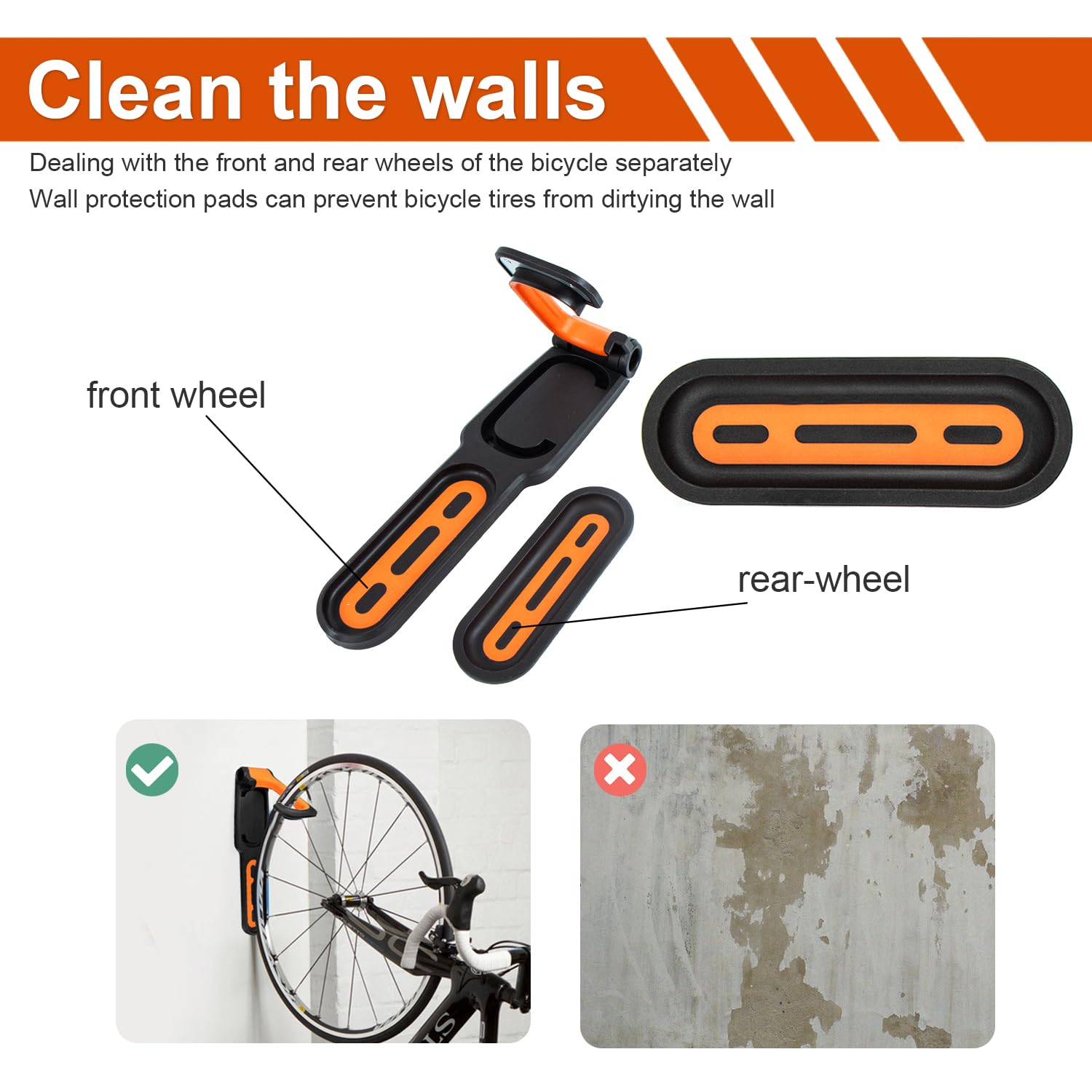 Wall Bike Hanger, Wall Mount Bike Holder, Wall Mount for Different Sizes Wall Mount for Mountain Bike and Road Bike - Image 4