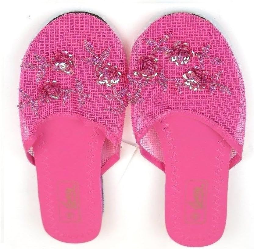 Easy USA Women's Mesh Slippers with Sequin