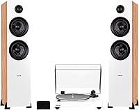 Vista 14 de Fluance RT85N Reference High Fidelity Vinyl Turntable (Walnut), PA10 Phono Preamp and Ai81 Powered Floorstanding Speakers (White Walnut), Nagaoka