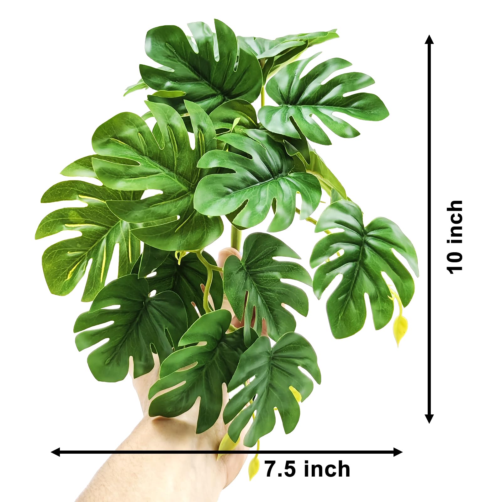 Woyrise Plantas de reptiles para terrario, plantas colgantes artificiales con ventosas, decoración de hábitat de tanque de anfibios, planta de plástico para dragones barbudos, lagartos, serpientes