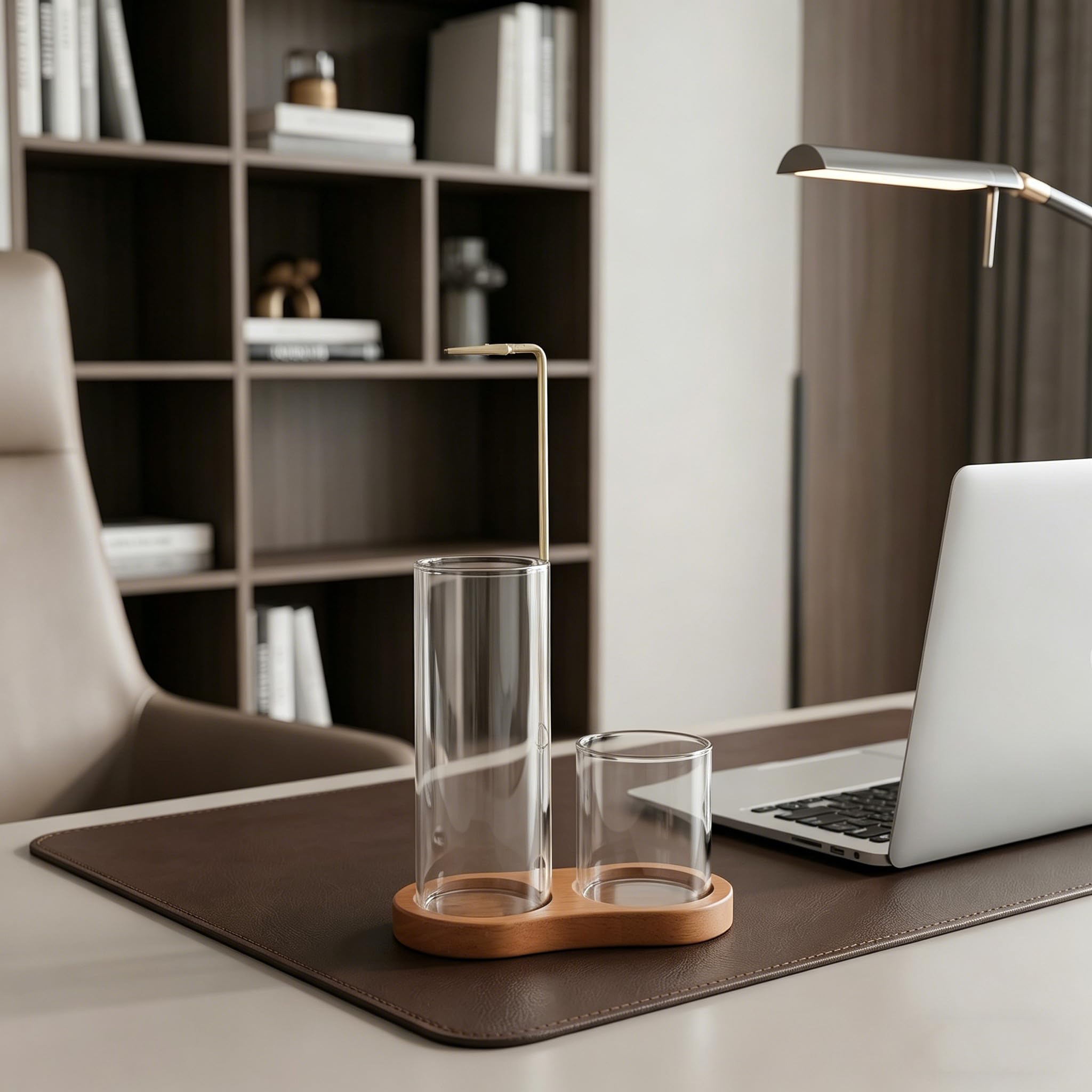 Operitacx 2 Juegos Porta Incienso Materiales de Madera, Vidrio y Hierro de Madera Invertido con Temporizador Diseño Moderno y Función de Almacenamiento Integrado para Yoga y Relajación
