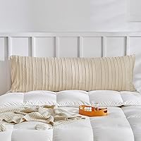 Vista 29 de WARMDERN Juego de 2 fundas de almohada beige tamaño Queen estándar, fundas de almohada de microfibra suave, estilo bohemio texturizadas con cierre