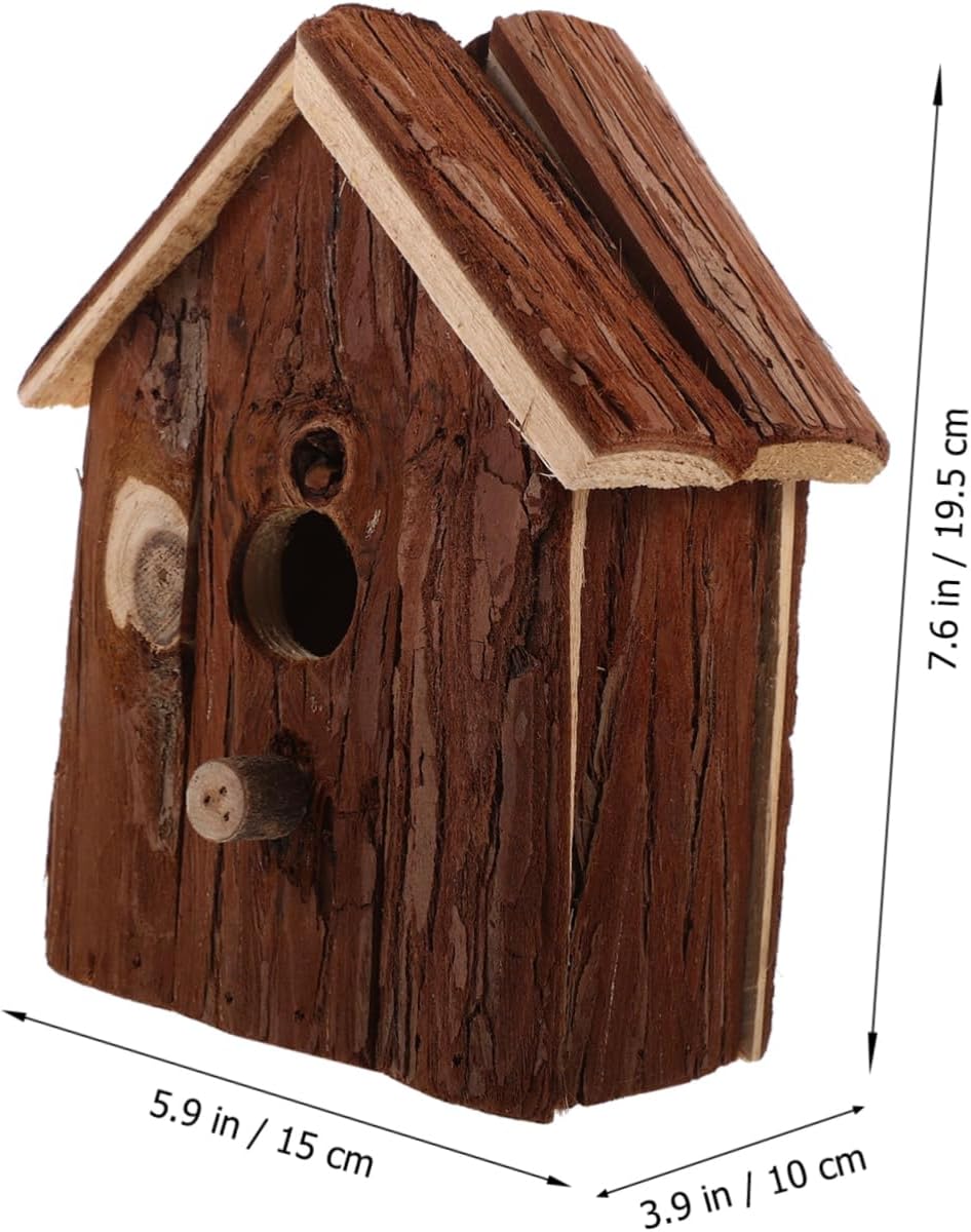 Creative Wooden Bird House Nesting Box Decorative Hanging Birdhouse for Outdoor Use Safe Wood Material for Small Birds Natural Look for Your Garden for Bird Lovers