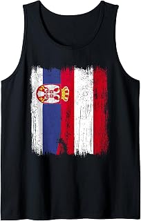 Serbia Austria Half Flag Serbian Austrian Heritage Tank Top
