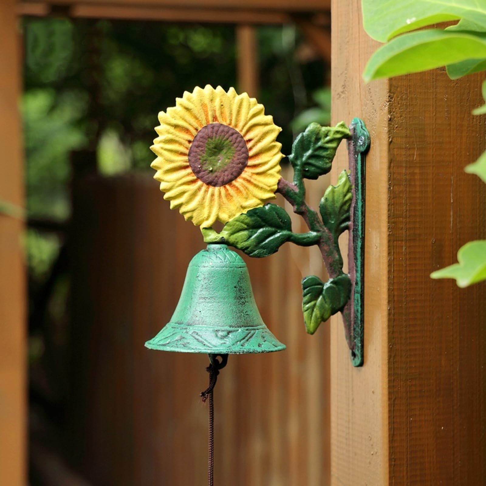 Türglocke Gusseisen Glocke Gusseisen-Türklingel mit Handbemaltem Design, Wandskulptur-Dekor, Klingelnde Türklingel für Garten Terrasse Lebensmittelgeschäft Villa