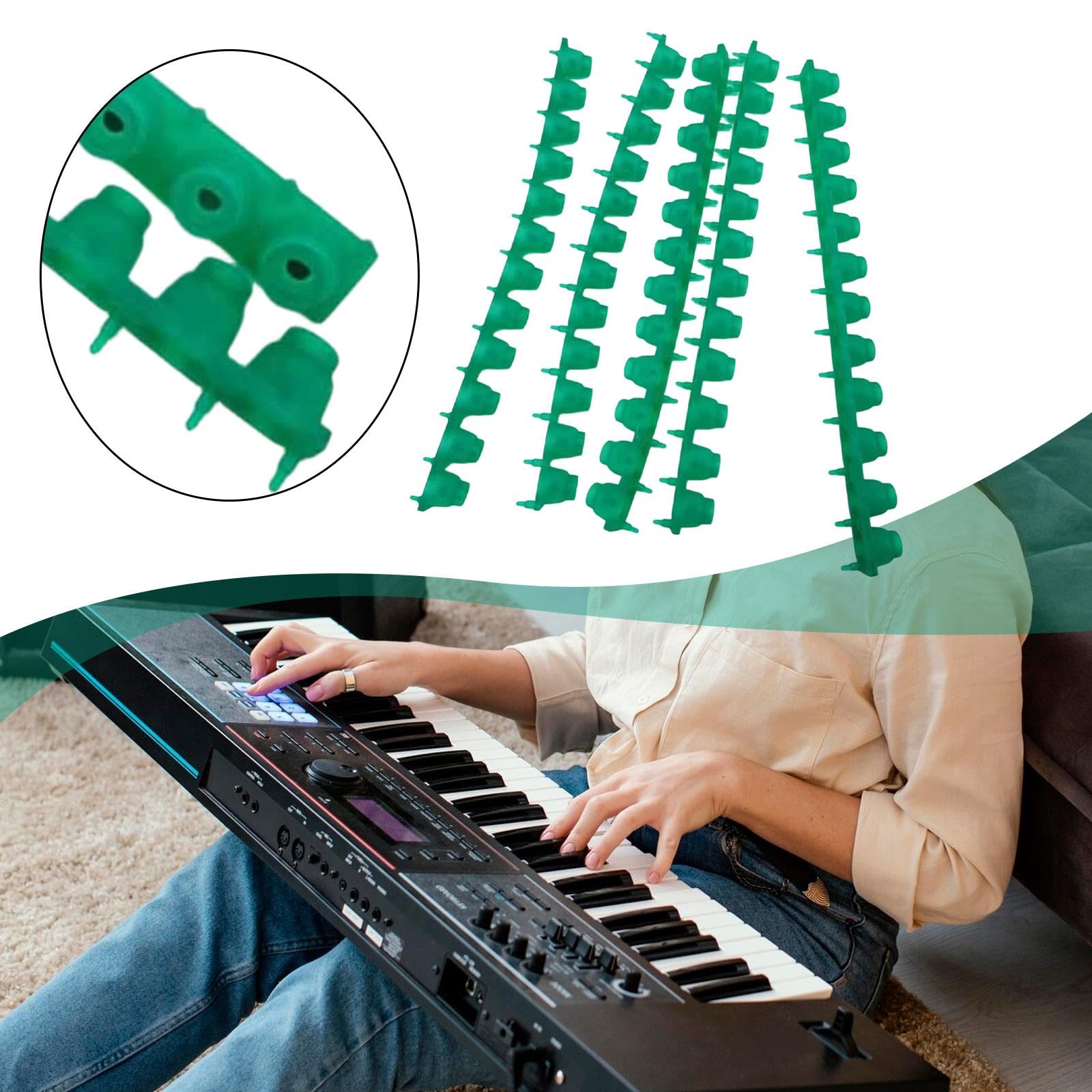 Amagogo Parti in Gomma Conduttiva per Tastiere, Riparazione Tastiere, Accessori per Pianoforti Elettronici, 5 Pezzi