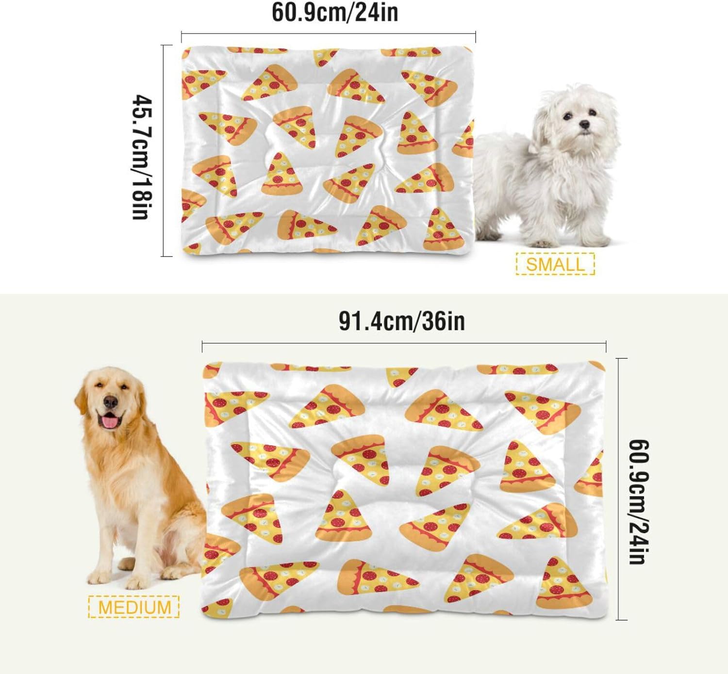 review Pizza Crate Pet Bed, Portable Washable Dog Cat Mat, Soft Comfortable Pet Mattress with Non-Slip Bottom for Dogs Cats Sleeping, 24 x 18 Inch