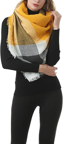 Miniatura 4 de Zando Manta a cuadros gruesa para invierno, bufanda gruesa de tartán, chal de gran tamaño, bufandas