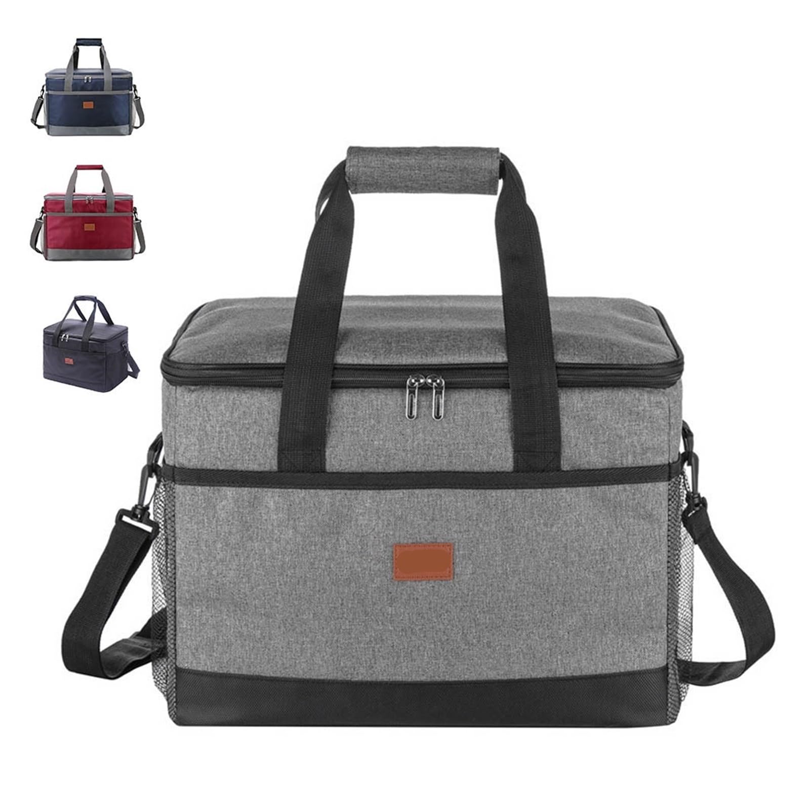 Genérico Bolsa térmica de 35L, lonchera grande aislada for hombres y mujeres, bolsa portátil Picnic for acampar, barbacoa, actividades familiares al aire libre(Navy Blue)