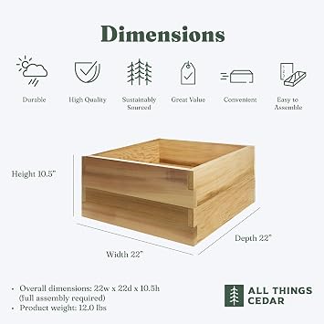 All Things Cedar RG24-2 Double Raised Garden Bed Vegetable Boxes, 2'