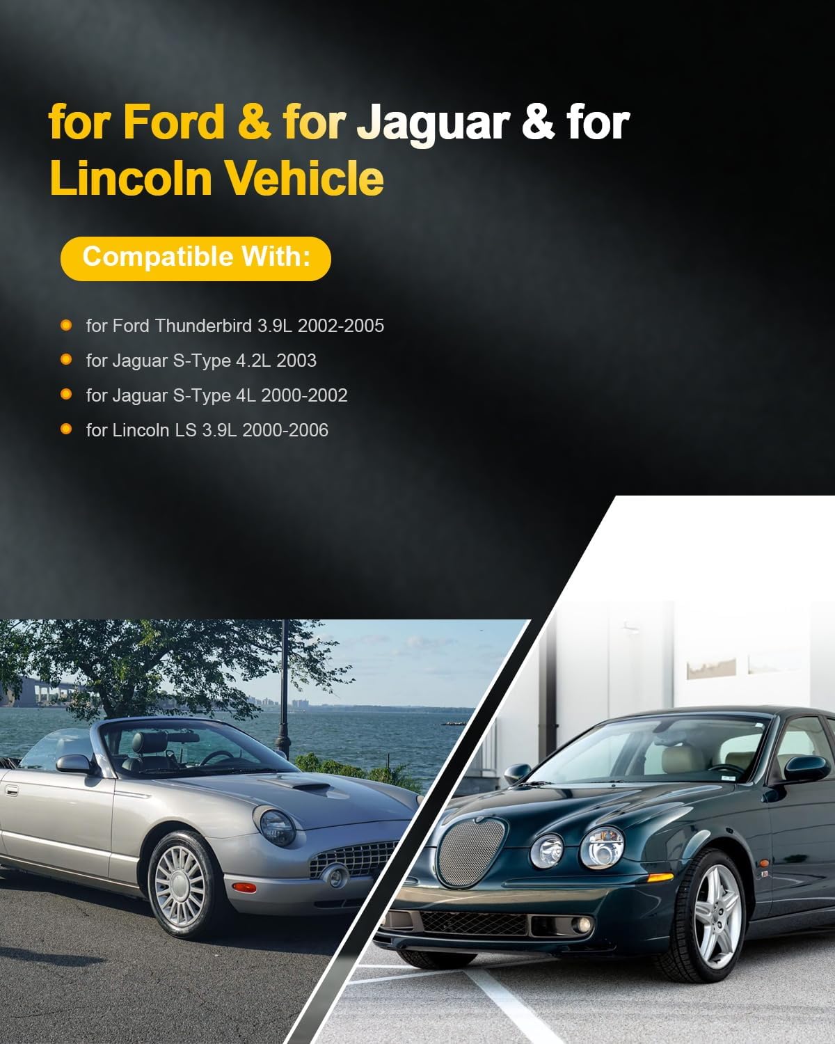 OCPTY Suitable 2000-2006 for Lincoln LS 3.9L/V8,2002-2005 for Ford Thunderbird 3.9L/V8 Automotive Replacement Ignition Coils 2-Pins #DG529 (Set of 8 Ignition Coils)