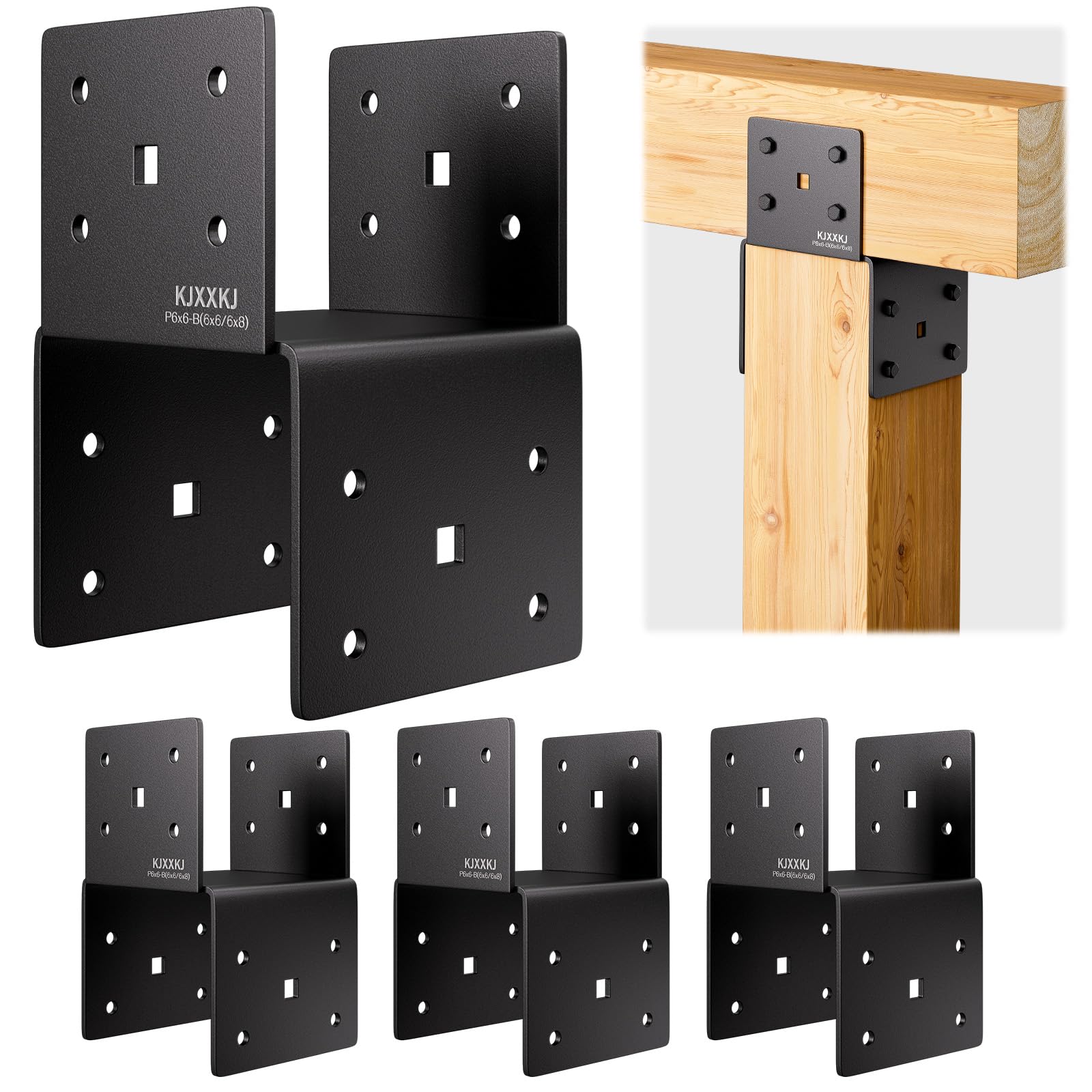 Support de base de poteau et connecteur de poutre en acier inoxydable P6x6 B6x6 pour bois