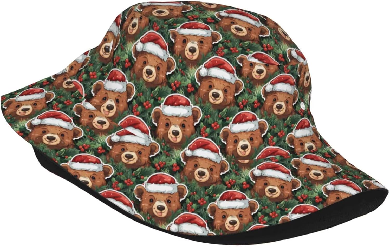Merry Christmas Bucket Hat Xmas Hats Santa Hat Happy New Year Fisherman Hats Sun Cap for Women Men Holiday Decor - Image 2