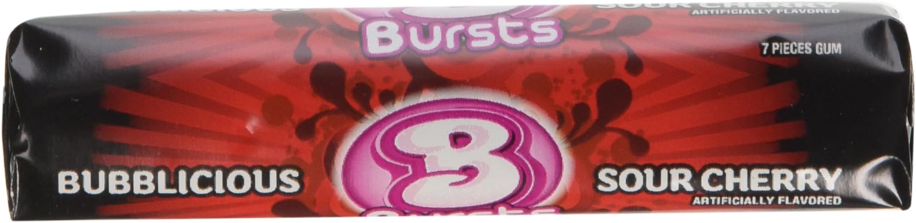 Bubblicious Bursts Sour Cherry 12 - 7 Pc Packs