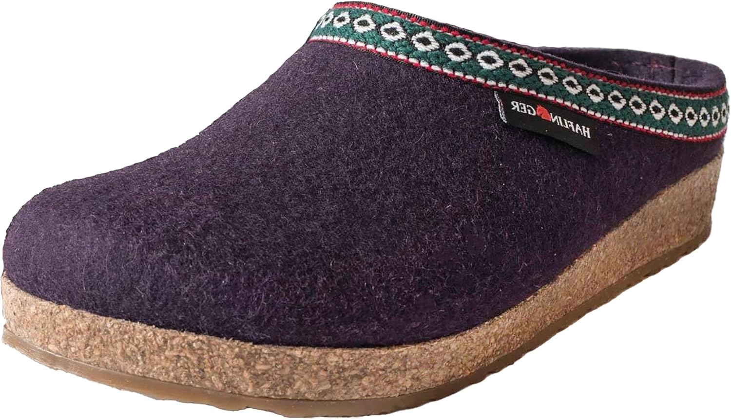 Haflinger Grizzly Clog Eggplant wool 38