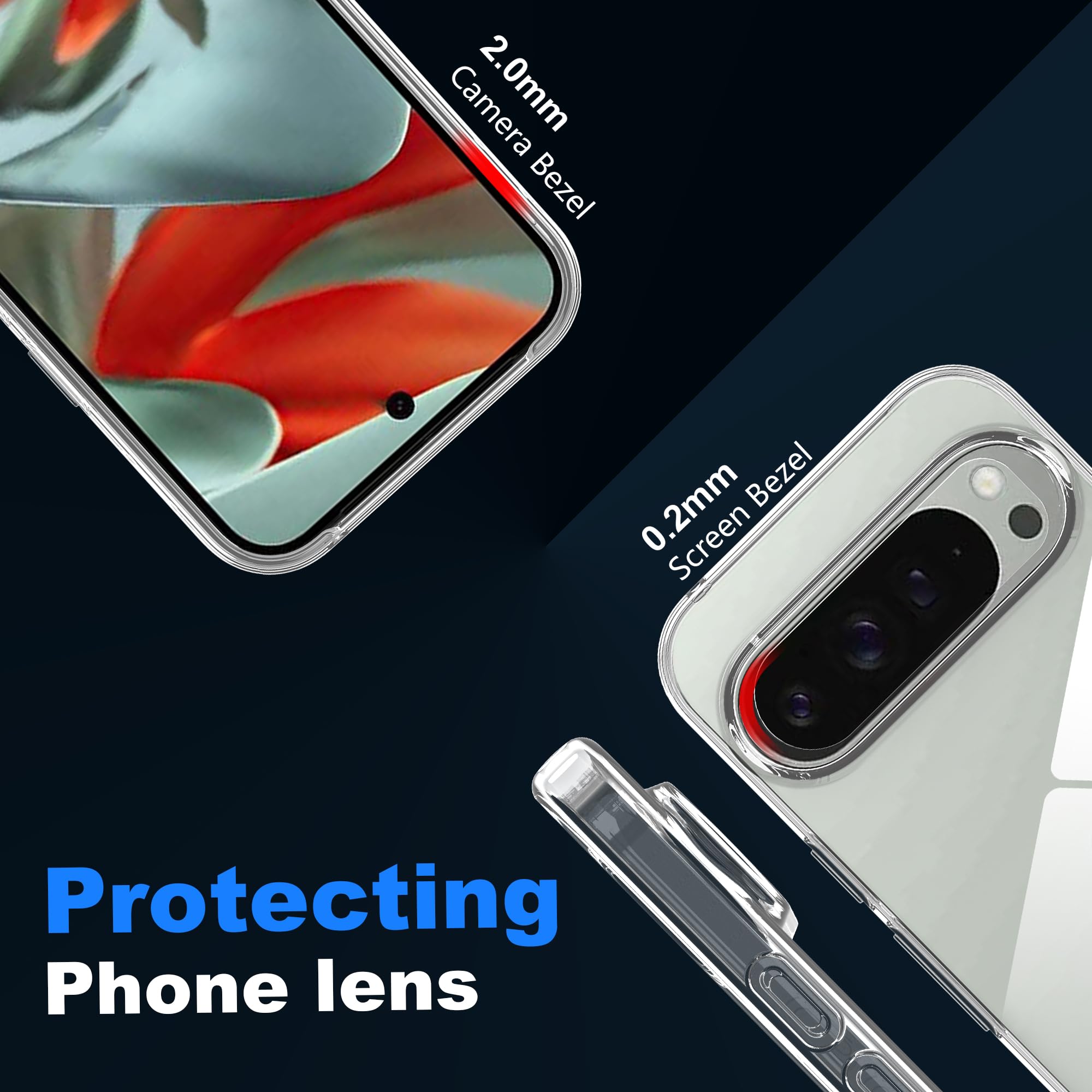 Ikziwreo Coque Pour Google Pixel 9 Pro XL, Avec 2 Pièces