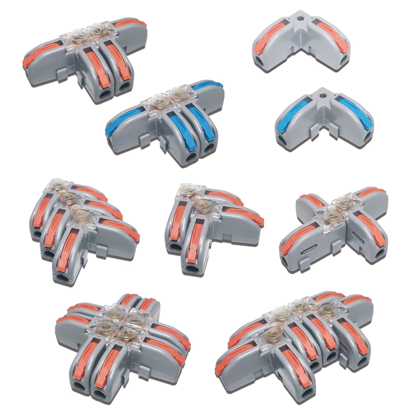 Wire Connectors Splicing Terminal Block Conductor L11 Push-in Terminal Block Cable Splitter LED Light conector(L11 (B),50 PCS)