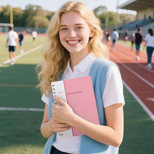 Miniatura 5 de cuaderno con espiral, 6.10 x 8.19 pulgadas, cuaderno rayado con bolsillos interiores y 160 páginas, tapa de cuero sintético, cuaderno de negocios,