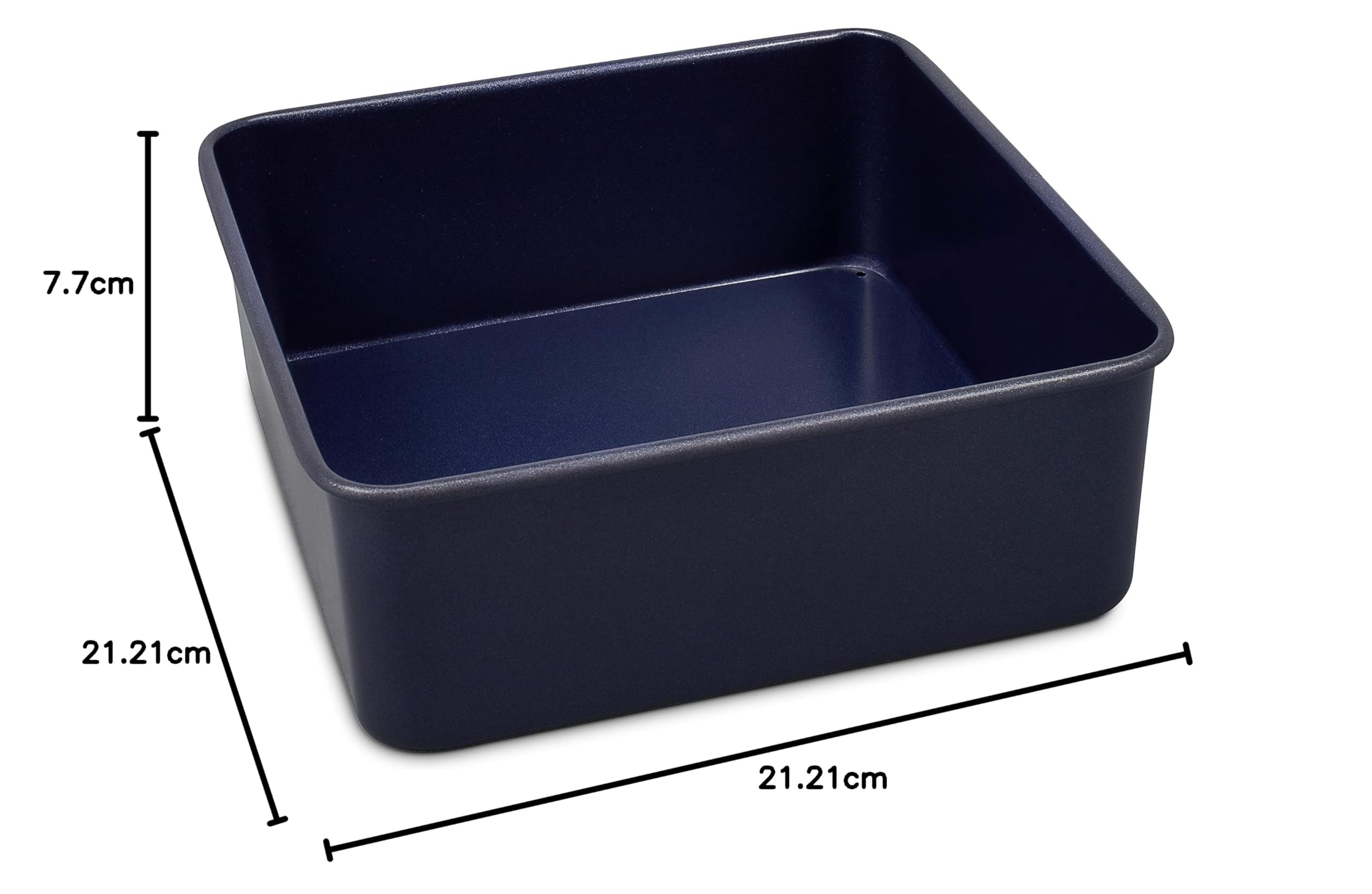 Zyliss E980201 nieprzywierająca kwadratowa forma do ciasta, 20 cm, stal węglowa, ciemnoniebieska, blacha do pieczenia, nadaje się do mycia w zmywarce