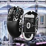 MAMBASNAKE Attack Shark X11SE Souris de jeu sans fil légère, Tri-mode 2,4G/USB-C filaire/BT, 22K DPI, PAW3311 Capteur optique, 59g, 5 Boutons programmables, 300mAh Batterie pour PC/Mac (Griptape noir)