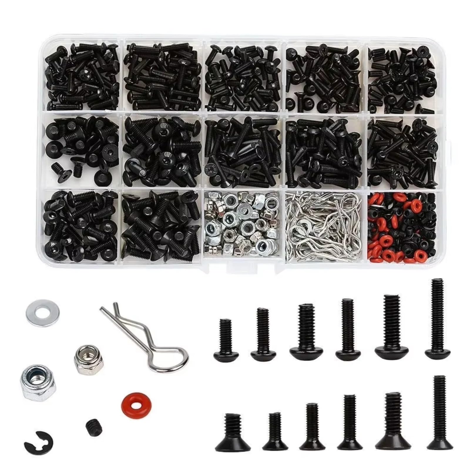 Für Traxxas Für Axial Für Redcat Für HPI Für Arrma Für Losi 1/8 1/10 1/12 RC Auto Teile Zubehör Schrauben Kit Sortiment Set 1Box RC Autoteile Zubehör
