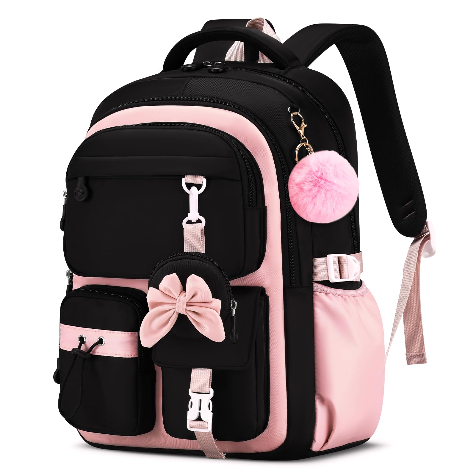 Amythe Schulrucksack Mädchen für 1. - 5. Klasse mit Reflektor | Schultasche Mädchen Rucksack Schule fur Teenager Grundschule Mittelschule, Lässiger Rucksack mit Geldbörse