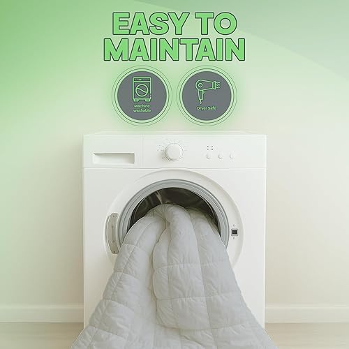 Miniatura 8 de Sacred Thread Edredón reversible para todas las estaciones, suave, ligero, relleno de edredón de bambú refrescante, relleno alternativo de plumón de