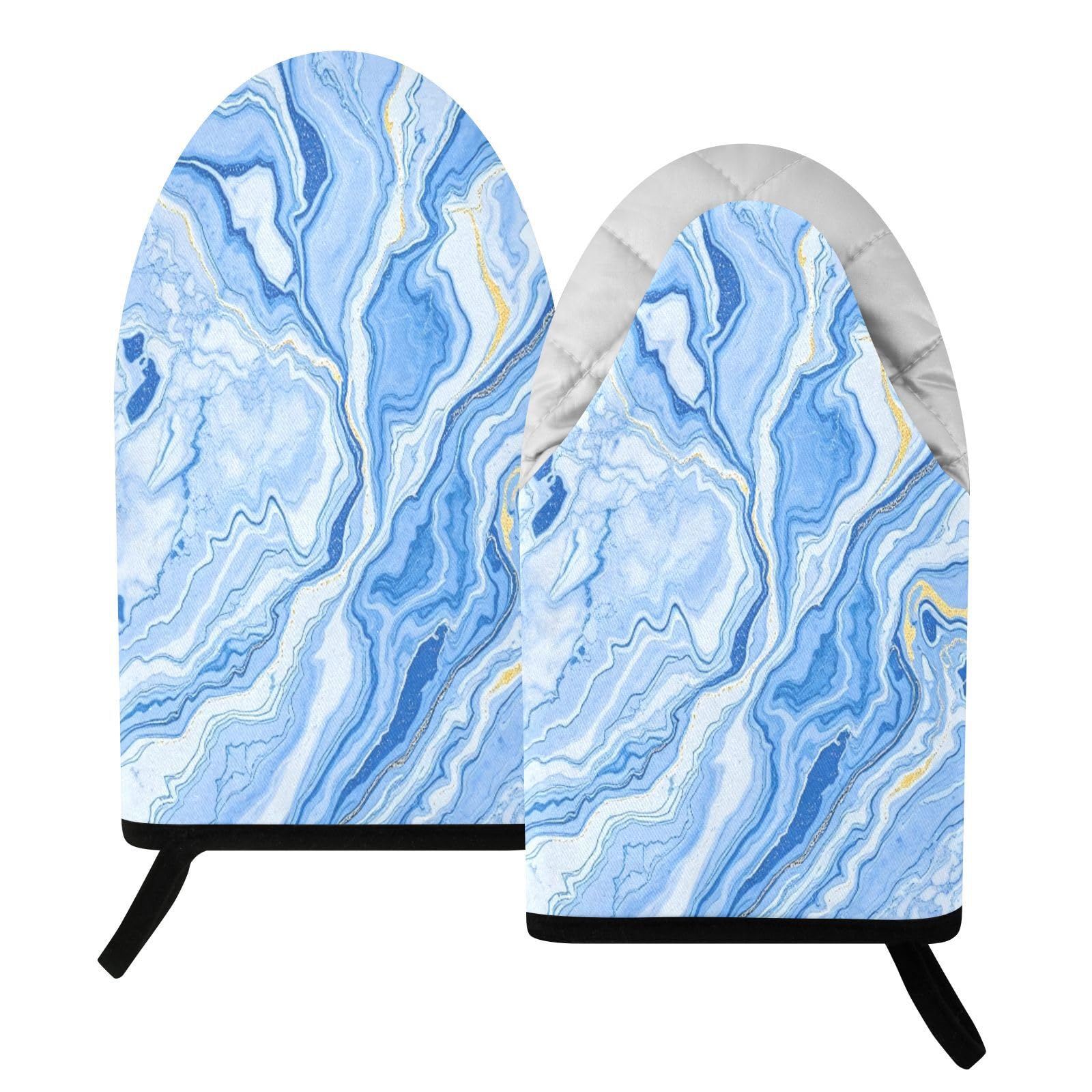 BURSTDDY Marble Oven Mitt,Heat Resistant Kitchen Mitts for Cooking