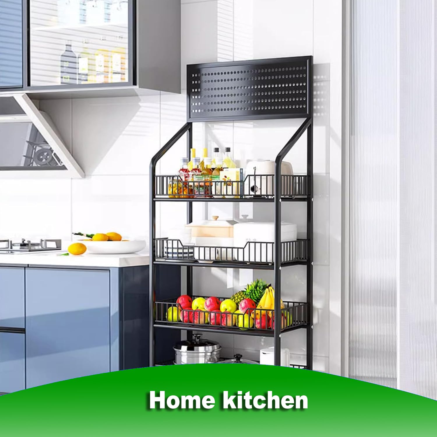 Scaffale per Snack a 5 Livelli del Supermercato, Mensole in Metallo con Ruote, Organizzatore di Snack da Pavimento per Negozi, Supermercati e Cucine, 15 Ganci
