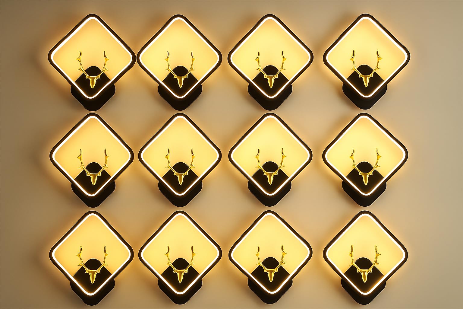 LED Deer Wall Light 3 Color Modern Wall Sconce Gold Black- Pack of 12