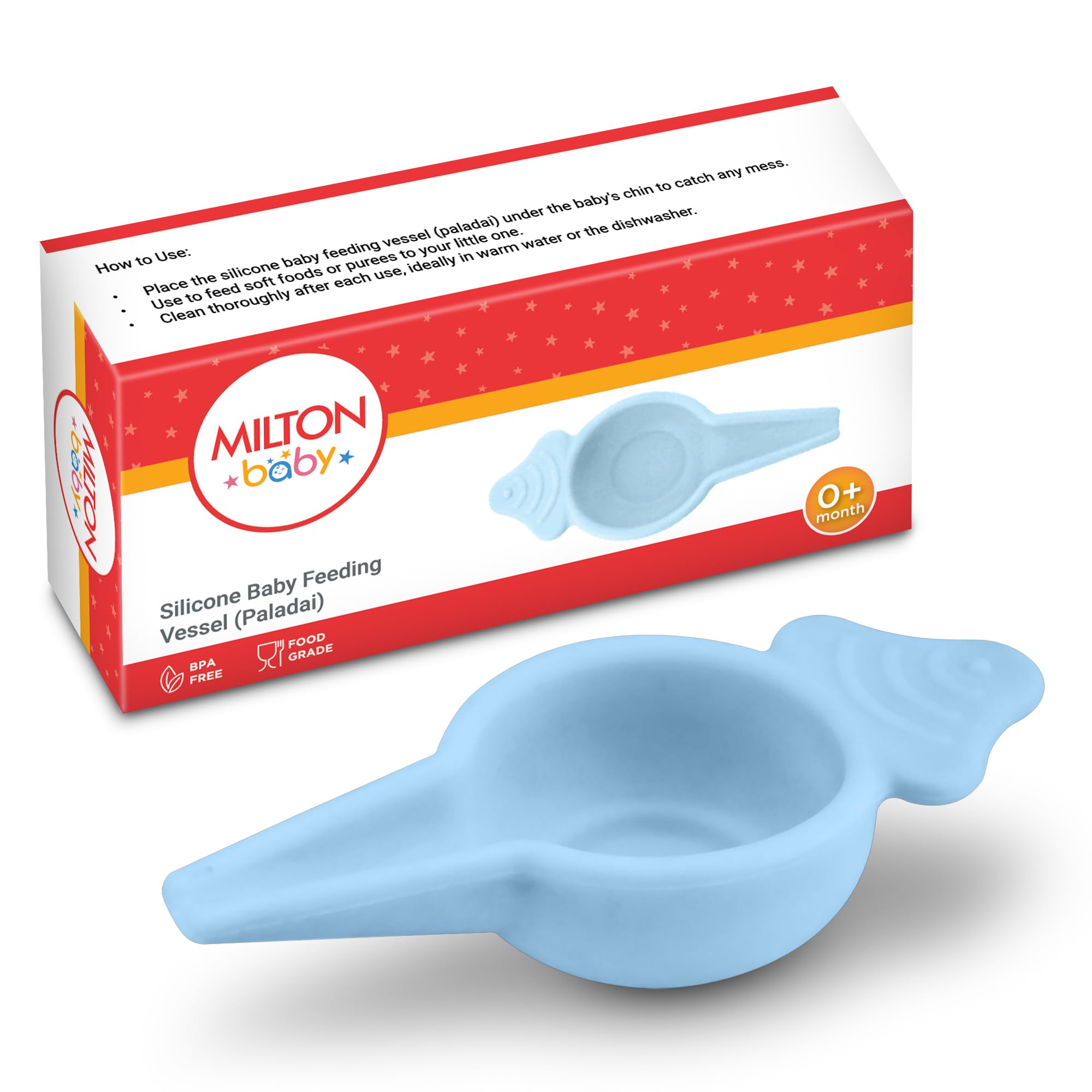 MILTON baby Paladai Feeding Cup I Premium Soft Silicone Spoon I 100% Food Grade I BPA Free I Multiple Use As Milk Feeder, Medicine Dropper & Feeding Spoon I 0+ Month I Light Blue-image-4