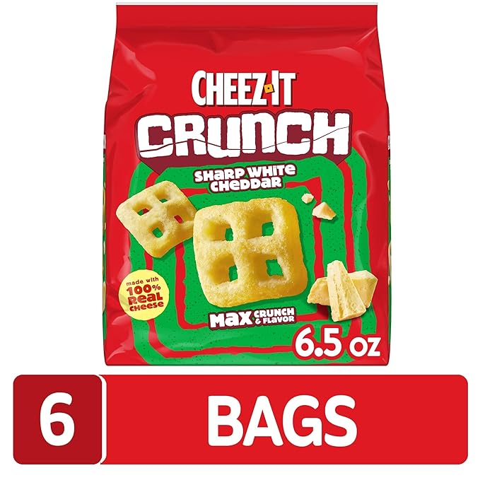 Cheez-It Crunch Galletas Horneadas Sabor Queso Cheddar Blanco (Pack de 6) miniatura 4