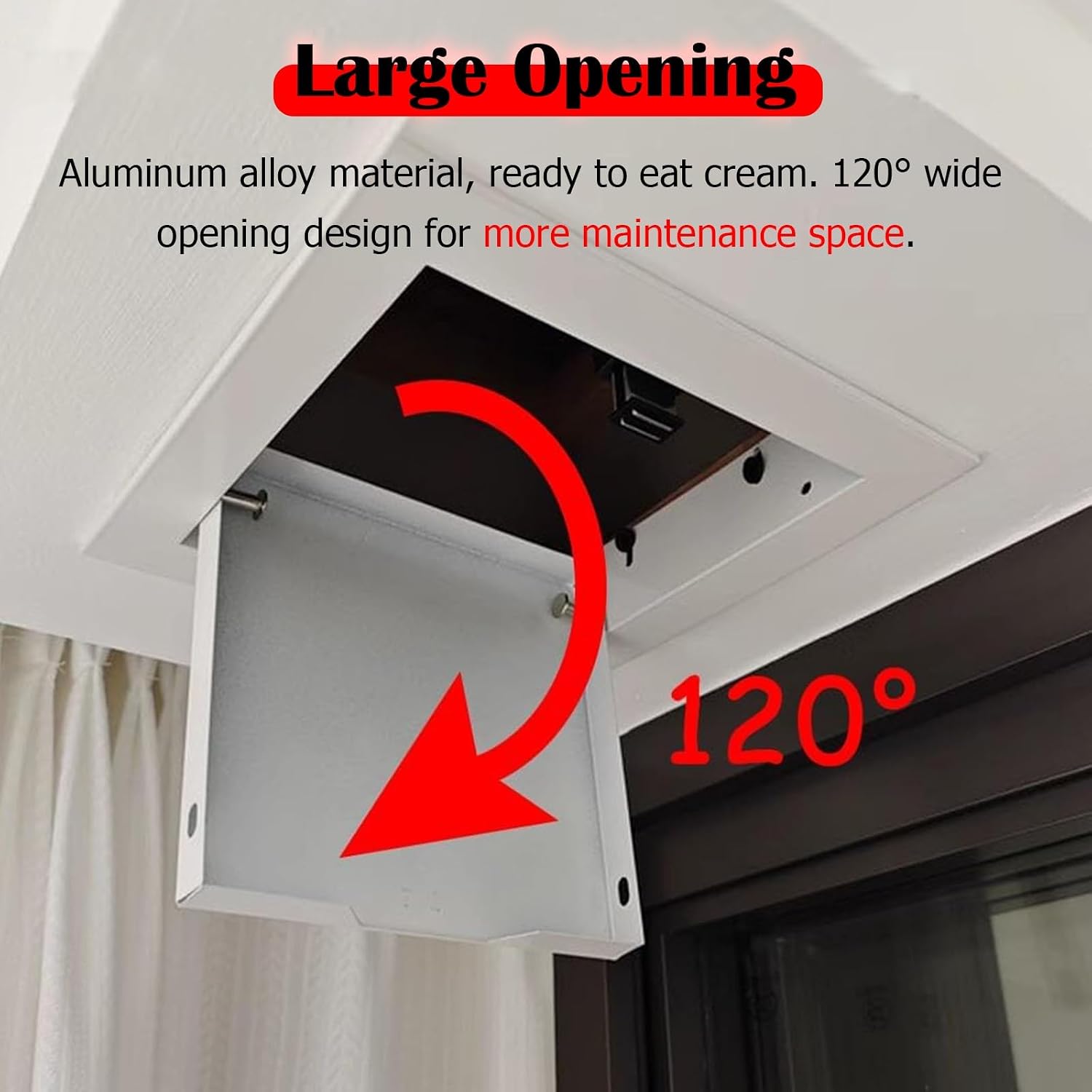 Aluminum Attic Access Door for Ceiling, Customizable Spring Loaded Access Panel, Large Crawl Space Door for Outdoor/Indoor(24x30in/610x760mm)