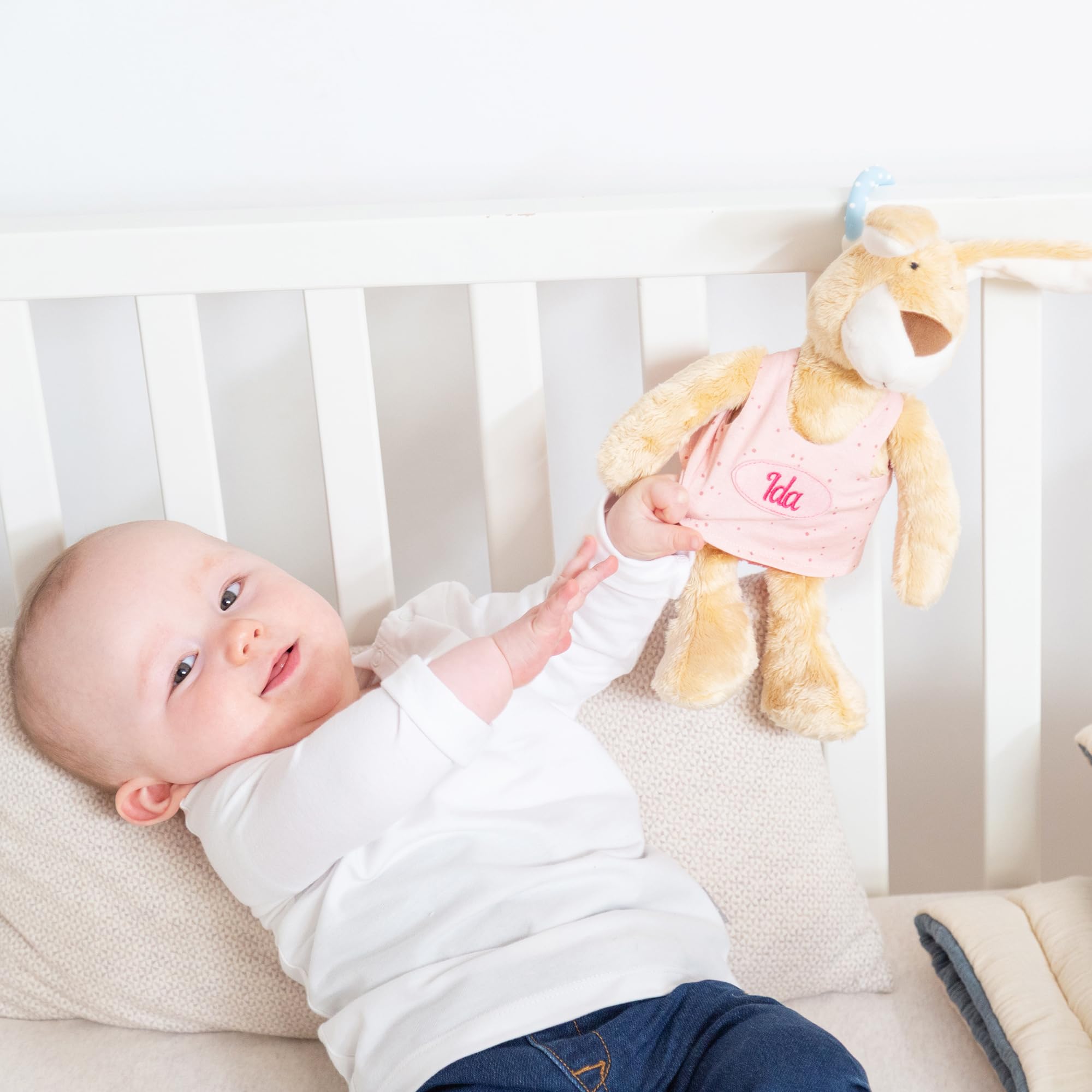 sigikid Caja de música personalizable con nombre bordado y melodía de deseo, regalo de nacimiento o bautismo, ayuda para dormir para recién nacidos, juguete de peluche