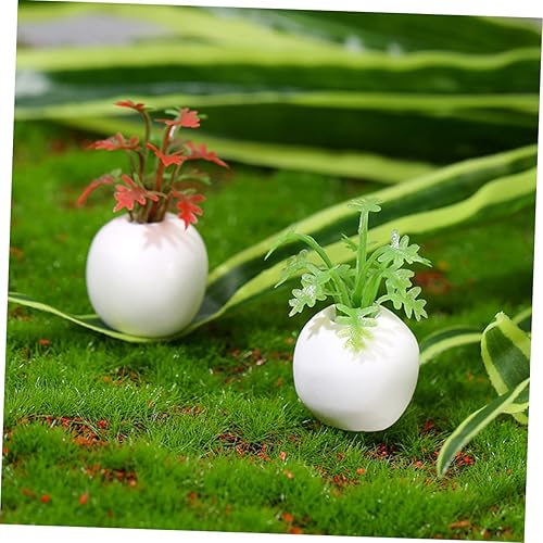 Miniatura 9 de ERINGOGO 12pcs Mini Potted Plants Dollhouse Mini Green Plant Dollhouse Flower Bonsai Tiny Bonsai Model Faux Plant Flower Decor Artificial Potted