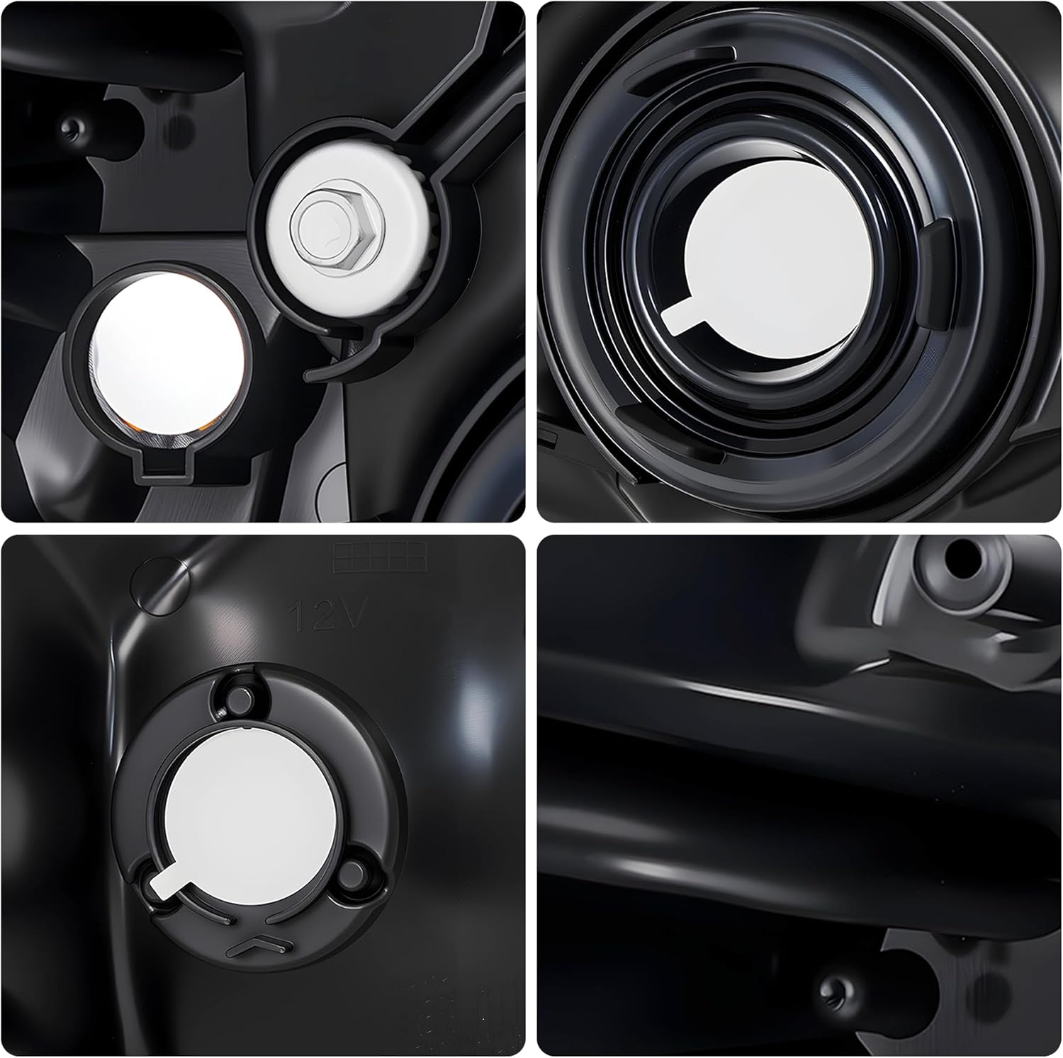 VRC Headlight Compatible with 2012-2014 Honda CR-V Halogen Type Left & Right Head Lamps Assembly Replacement with Black Housing Pair Set