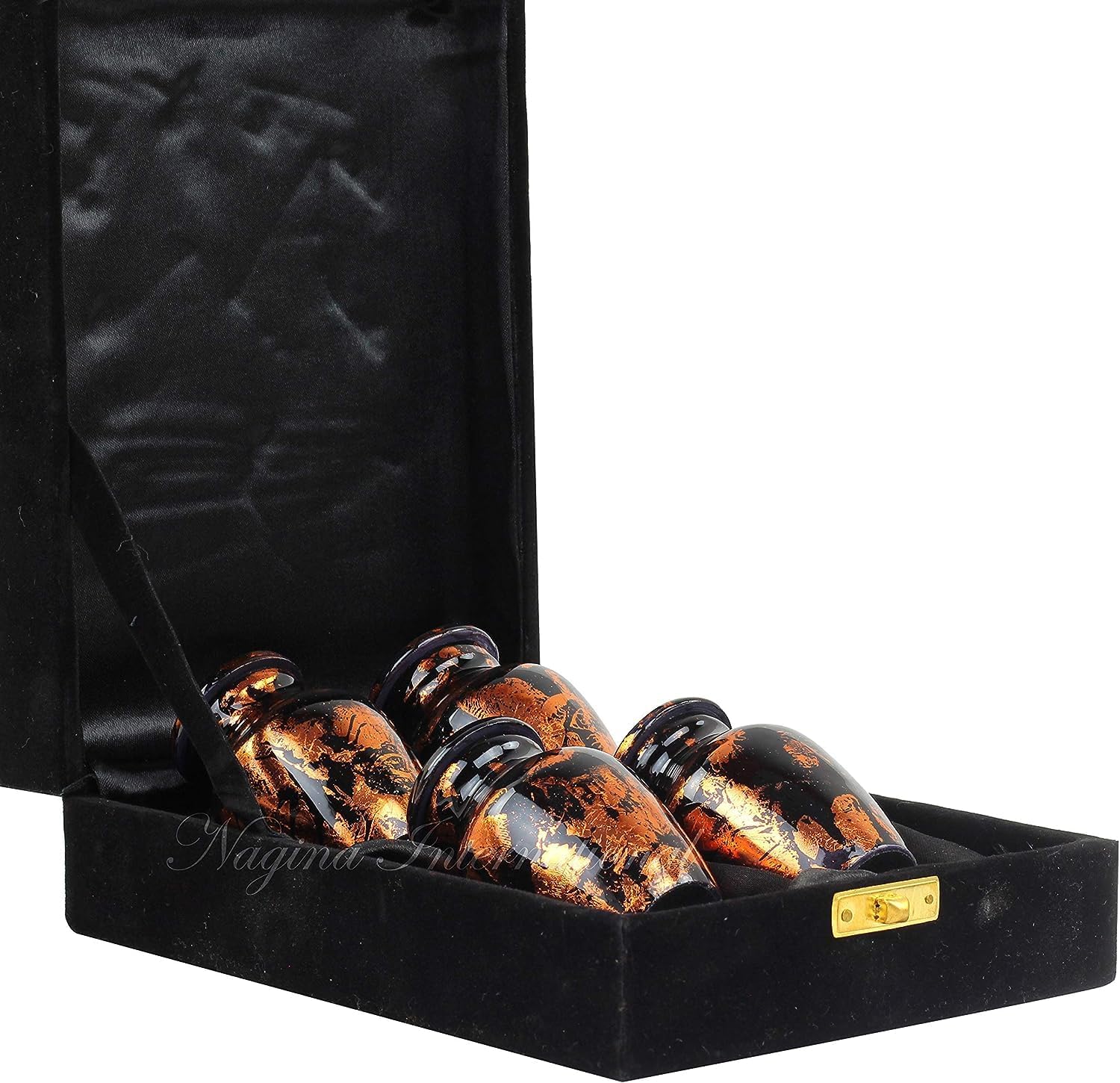 Small Mini Keepsake Handheld Urns | Cremation Memorial Urns For Ashes Remains Storage | Set Of 4 Urns With Velvet Case | Perfect for Adults, Infants & Pet Loss | Condolence Gifts Ideas (Copper Splash) image 4