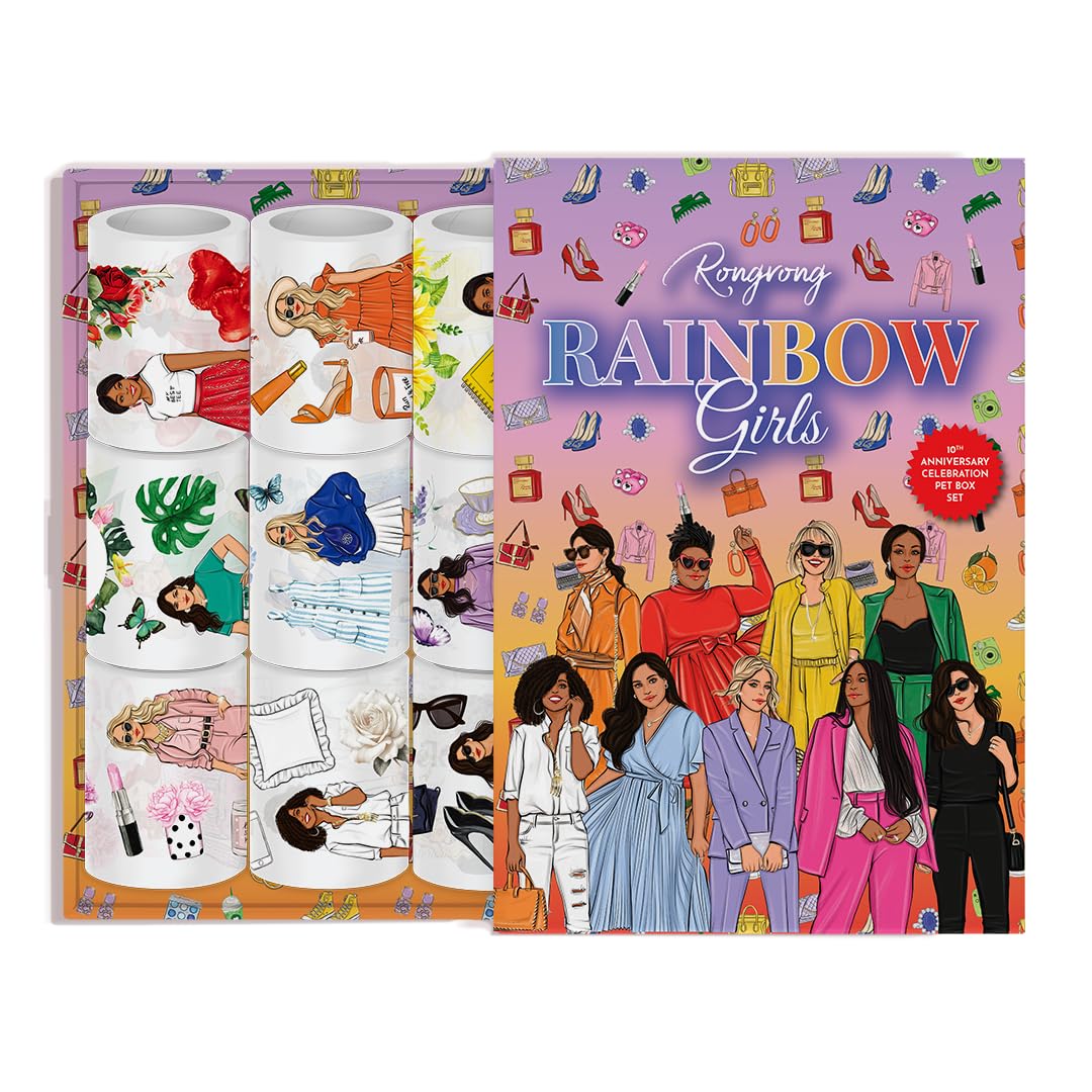 Amazon.com: Rongrong Rainbow Girls Set of 9 Pre-Cut PET Tapes