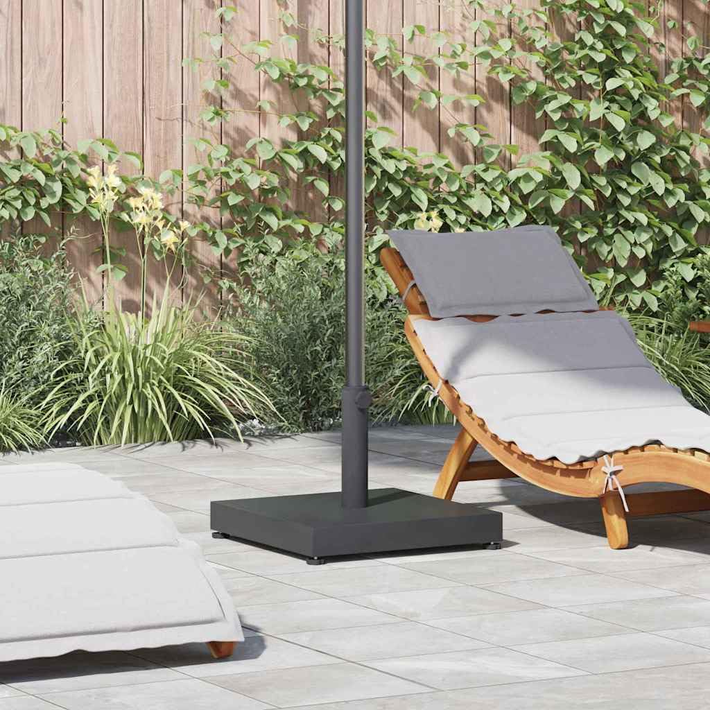 Supporto per ombrellone grigio scuro, 45 x 45 x 31,5 cm, in acciaio resistente alle intemperie, per giardino, terrazza, balcone, stabile supporto per ombrellone con peso e supporto per tubi