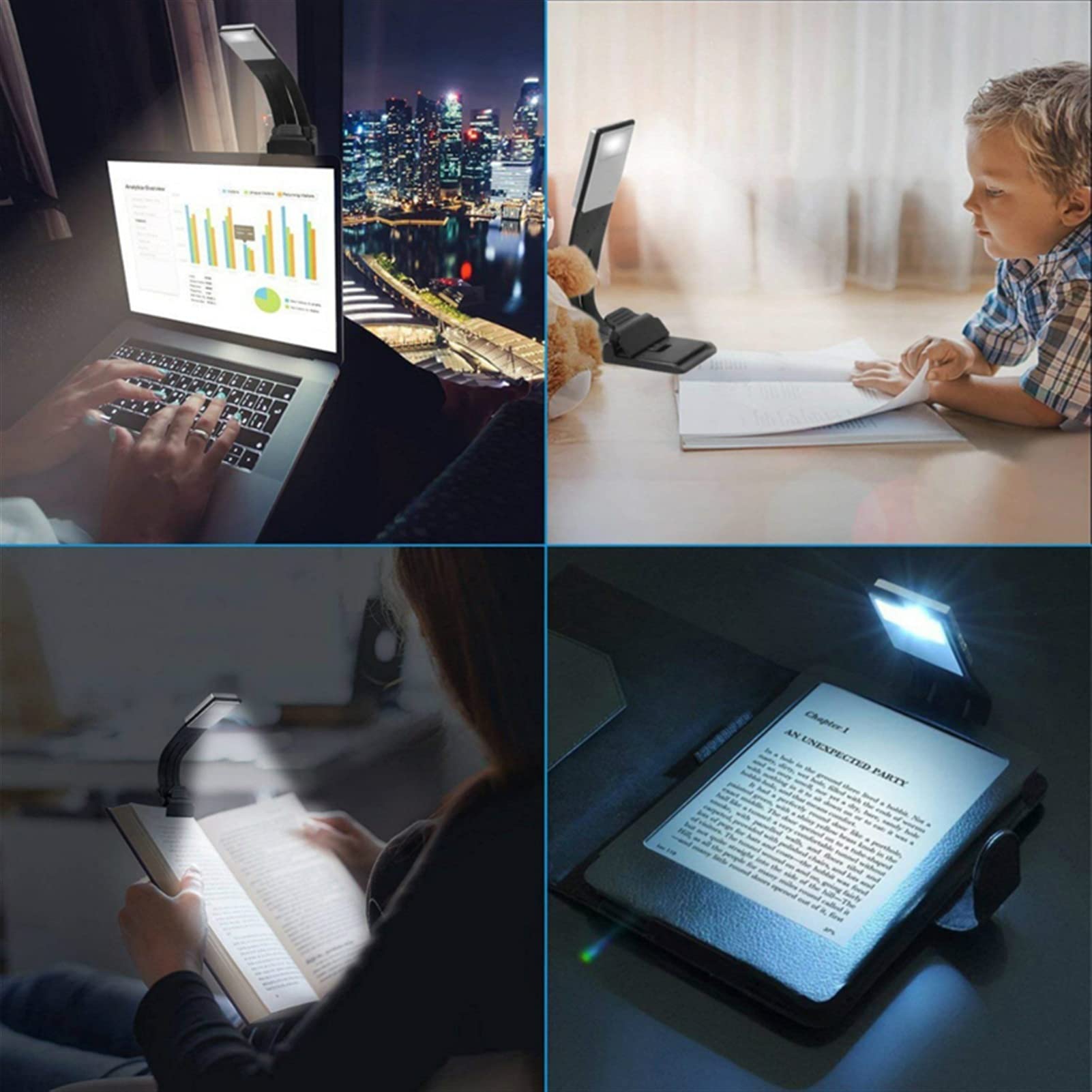 Modern Bedside Light Przenośne światło książki do czytania USB. Ładowanie do czytnika e-booków Wyświetlono sypialnia czterobiegowa ściemniacza lampa stołowa