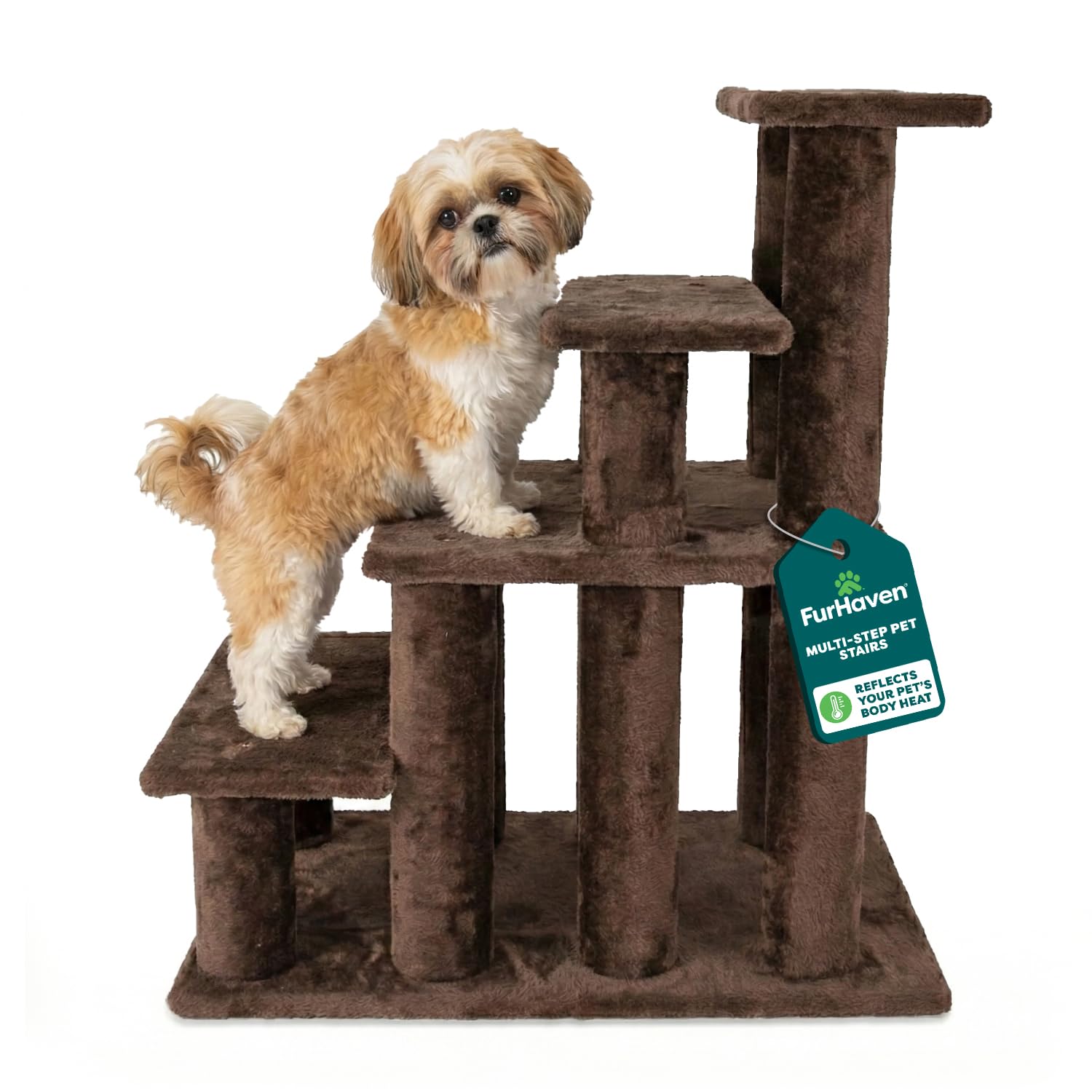 Furhaven Pet Steady Paws 4 Step Pet Stairs, Brown - Review, Price and Buying Guide