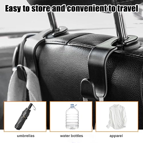 Miniatura 29 de Ziciner 4 ganchos para reposacabezas de asiento de automóvil, organizador de almacenamiento de ganchos para asiento trasero, accesorios universales