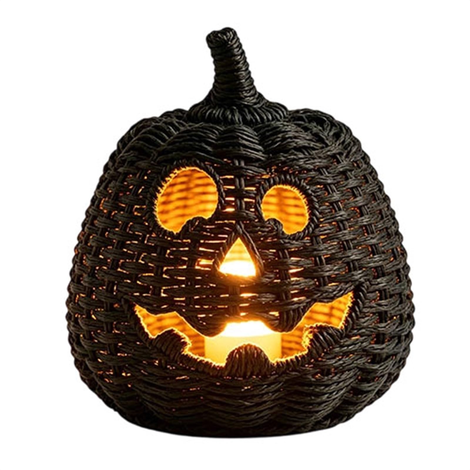 Halloween Kürbi geflochtenem Rattan Aufbewahrung Dekoration, Hexenhut Kürb gewebtem Seegras, hochwertige dekorative Webware Party Festliche Atmosphäre Dekorationen (C, One Size)