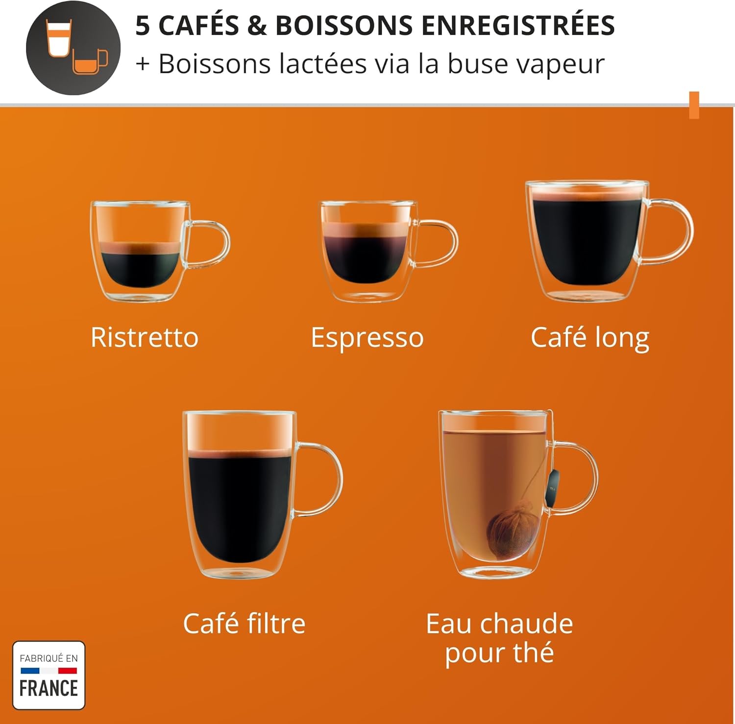 Krups Sensation C50 5 pre-programmed drinks