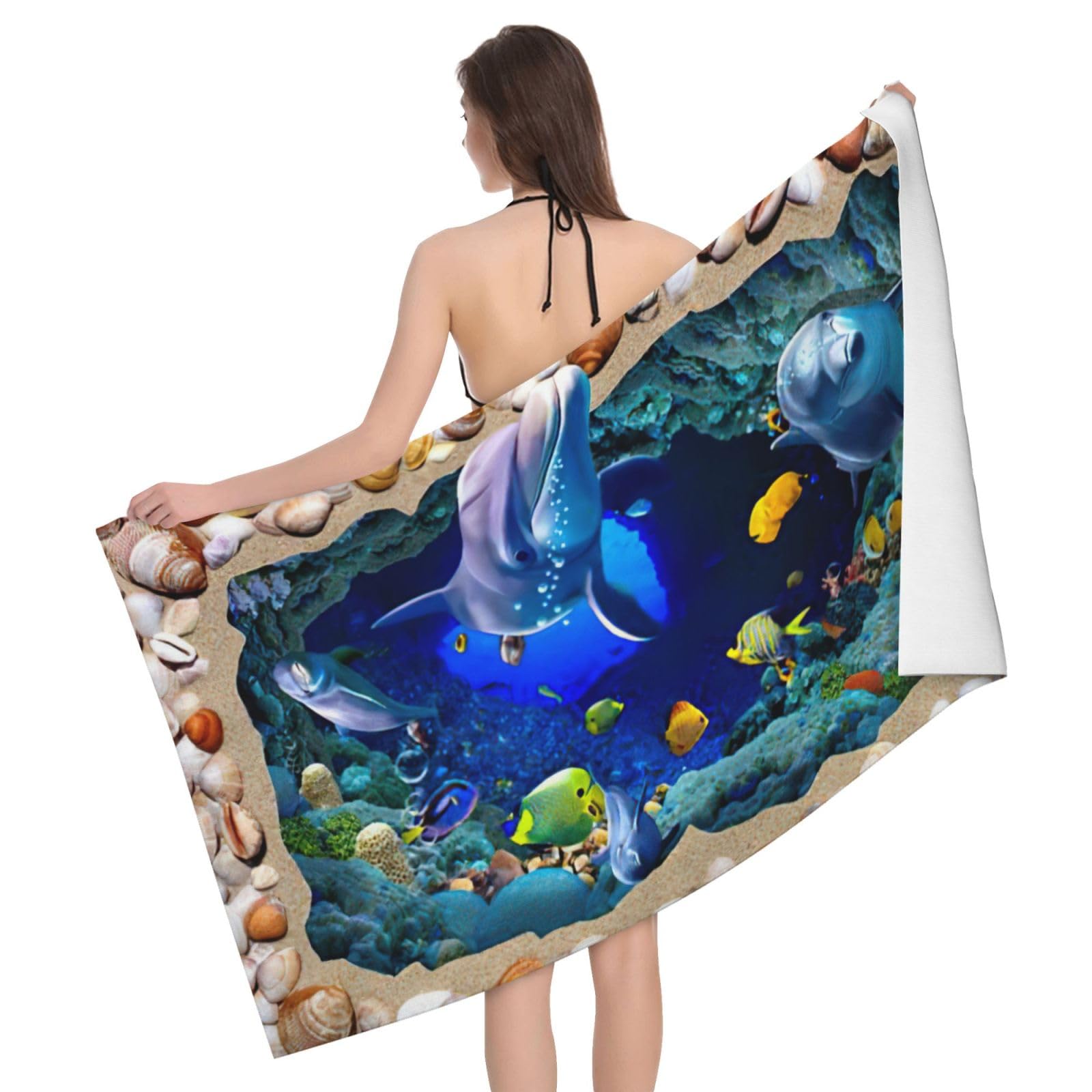Serviette microfibre absorbante et séchage rapide dauphin